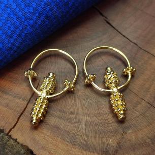 VLASTA - Velkomoravské hrozníčkové záušnice - zlacená replika slovanské náušnice, Staré Město 2