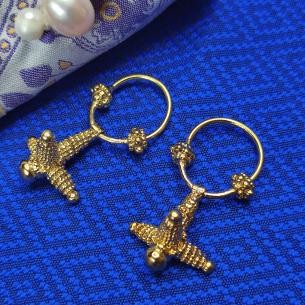 DANICA - Great Moravian earring - gold plated replica of Slavic earring, Uherské Hradiště, Staré Město