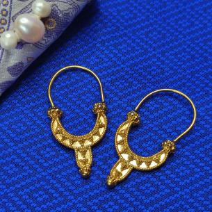 BOJANA - Zlacené Velkomoravské lunicové záušnice - replika slovanské náušnice ze Starého Města