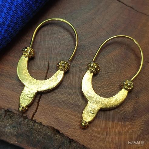 BOJANA - Großmährischer Schläfenringe - vergoldet Replik - Slawischer Ohrring aus der Altstadt