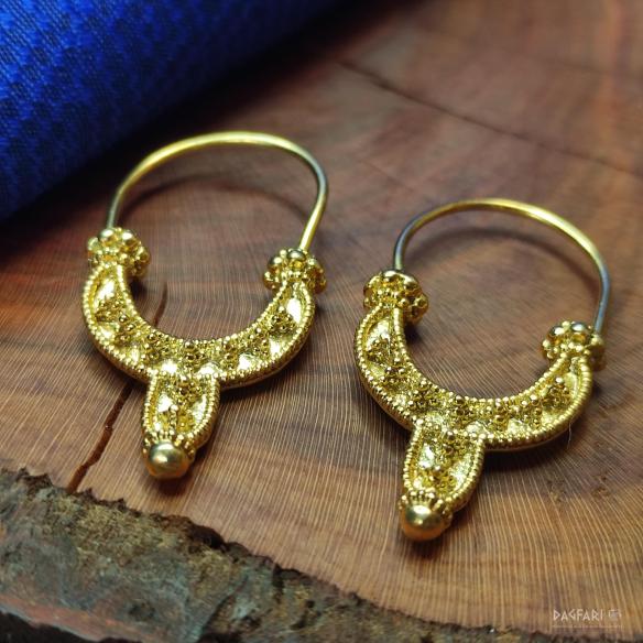 BOJANA - Great Moravian earring - gold-plated replica of Slavic earring from Old Town