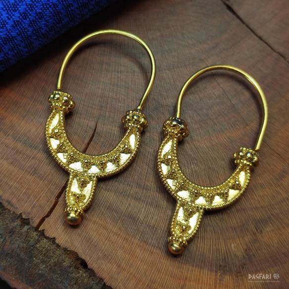 BOJANA - Great Moravian earring - gold-plated replica of Slavic earring from Old Town