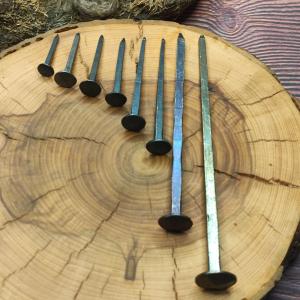 Long rustic black nail, historical forged nail - 10 cm 2