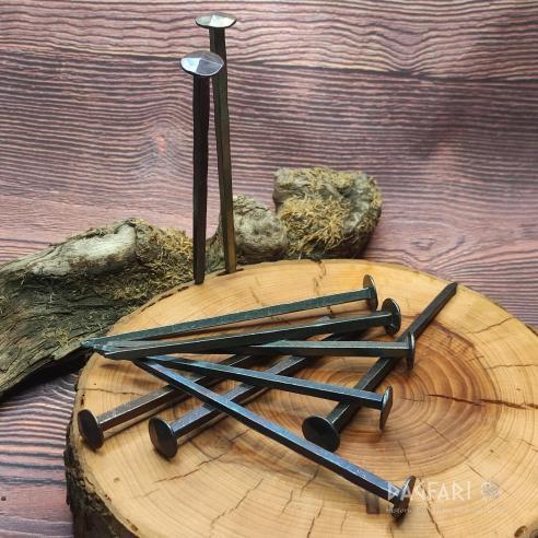 Long rustic black nail, historical forged nail - 10 cm