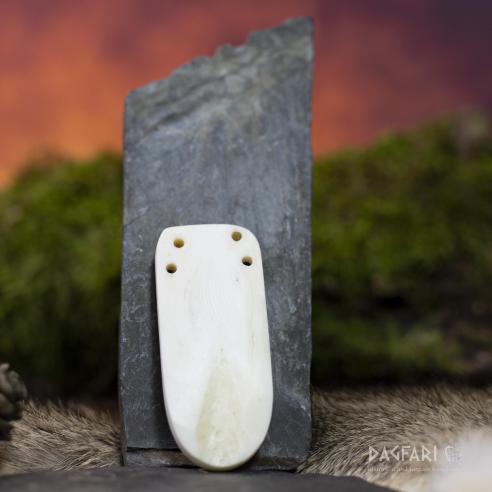 DAGFARI Organic belt - deeply carved unique pattern in strap end of the bone, viking style Borre