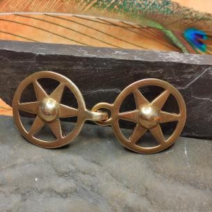 JERUZALEM Párové kruhové brože - replika zapínání na plášť, vrcholný středověk