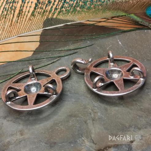 JERUZALEM Paar versilbert runde Fibeln - Nachbildung eines Mantelverschlusses, Hochmittelalter