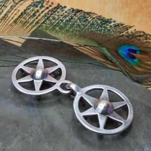 JERUZALEM Postříbřená kruhové brože - replika zapínání na plášť, vrcholný středověk