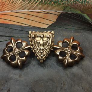 OREL Spínací středověká spona s růžicí - replika zapínání na plášť