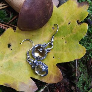 GOTLAND Stříbrné náušnice s horským křišťálem, Švédsko, Visby, Ag 925/1000 2