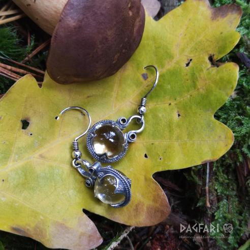 GOTLAND Silver earrings with rock crystal, Sweden, Visby, Ag 925