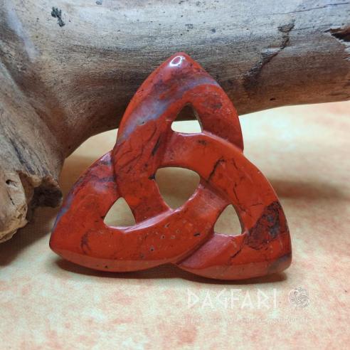 CELTIC Triquetra JASPER rot - das keltische Symbol für Unendlichkeit und Erneuerung