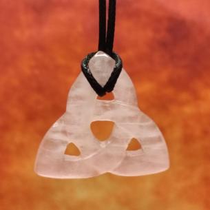 CELTIC Triquetra ROSE quartz - Celtic symbol of infinity and renewal