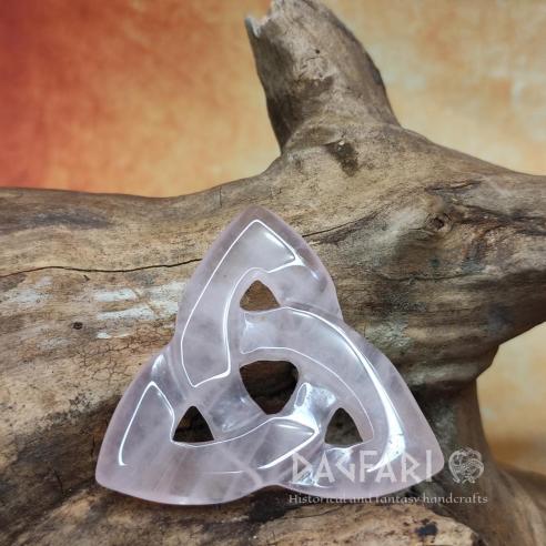 CELTIC Triquetra ROSE quartz - Celtic symbol of infinity and renewal