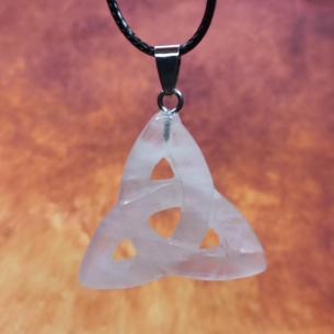 CELTIC Triquetra ROSE quartz - Celtic symbol of infinity and renewal 2