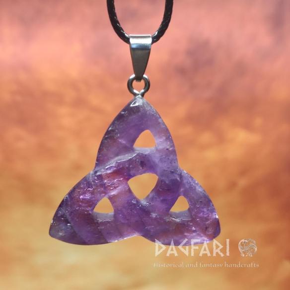 CELTIC Triquetra AMETHYST - Celtic symbol of infinity and renewal