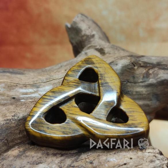 CELTIC Triquetra TIGER EYE - Celtic symbol of infinity and renewal