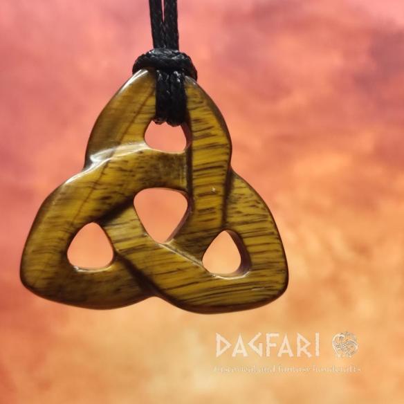 CELTIC Triquetra TIGER EYE - Celtic symbol of infinity and renewal