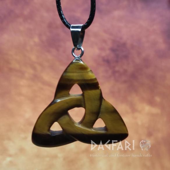 CELTIC Triquetra TIGER EYE - Celtic symbol of infinity and renewal