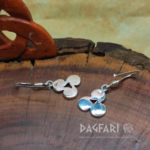 CELTIC stříbrné náušnice Keltský triskel, pohanský ochranný symbol, Ag 925/1000