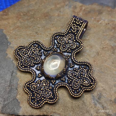 Cross from Birka GEM - richly decorated with granulation, selection of semiprecious stones