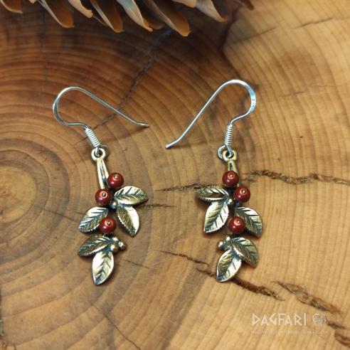 Earrings Cranberry berry - bronze with Swarovski crystals