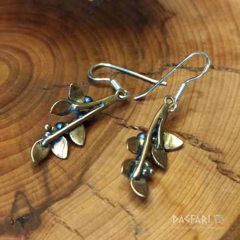 Earrings Blueberry berry - bronze with Swarovski crystals