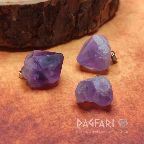 Pendant Mineral natural Druse AMETYST crystal, irregular