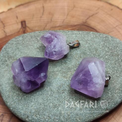Pendant Mineral natural Druse AMETYST crystal, irregular