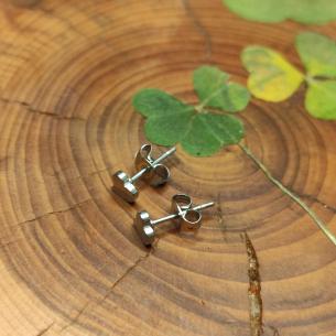 Button GLOSSY MINI HEARTS earrings - simple earrings with for joy 2