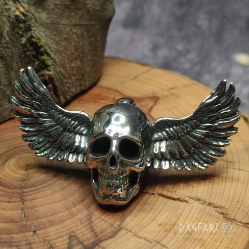 MOTO Pendant large SKULL WITH WINGS - freedom, rule over death and eternal life