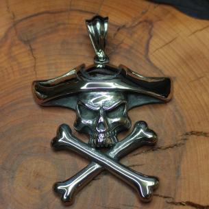 Pirate pendant SKULL WITH CROSSED HNATES - freedom, rule over death
