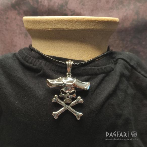 Pirate pendant SKULL WITH CROSSED HNATES - freedom, rule over death