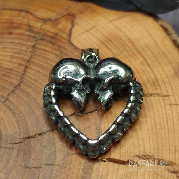 ❤ METAL HEAD LOVE - skulls with backbone, skeletons forming a heart