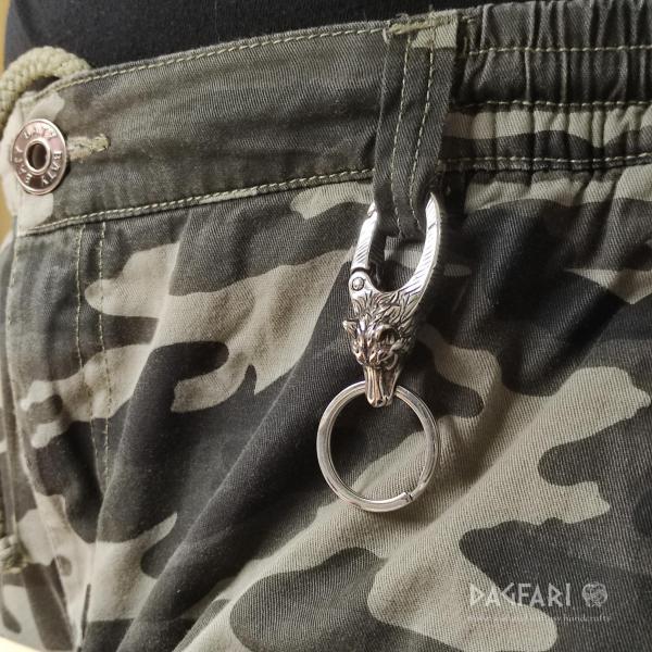 Stah Schnalle KARABINER TOTENKOPF Schlüsselanhänger - Schlüsselhalter und -aufbewahrung