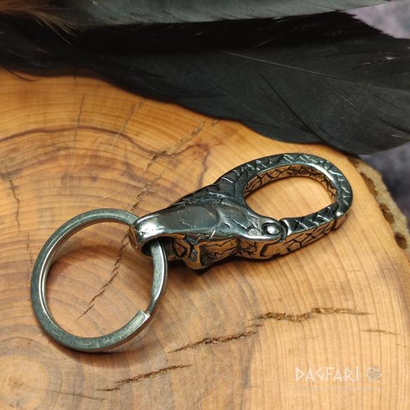 Steel buckle clasp CARABINER Skull key ring - key holder and keeper