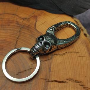 Steel buckle clasp CARABINER Skull key ring - key holder and keeper