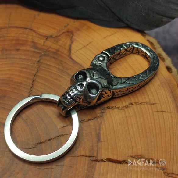 Steel buckle clasp CARABINER Skull key ring - key holder and keeper