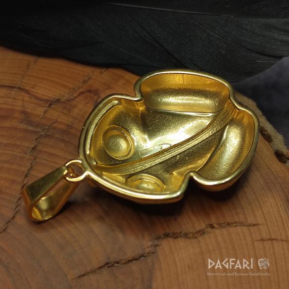 Pendant large SACRED FROG from Peru - celebrates abundance and femininity, steiness steel