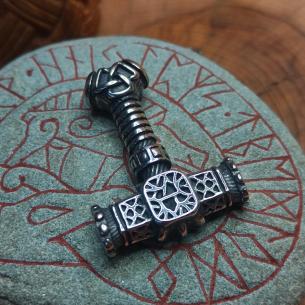GOTREK Dwarf Thor's hammer with braids and roller