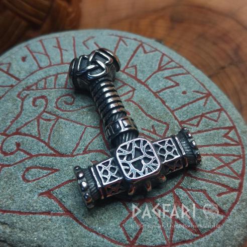 GOTREK Dwarf Thor's hammer with braids and roller