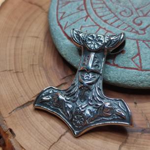 GORTEK mythological Thor's hammer with warrior in helmet and ravens 2