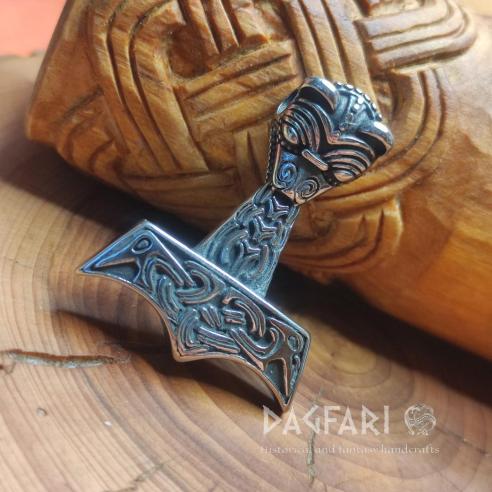 Pendant Baby FAFNIR - Thor's hammer and fire breathing dragon, small