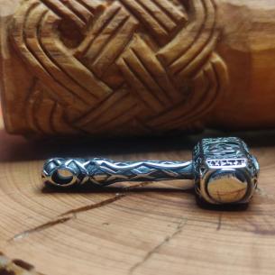 HORNS OF ODIN - Thor's hammer with long axe and triskele 2