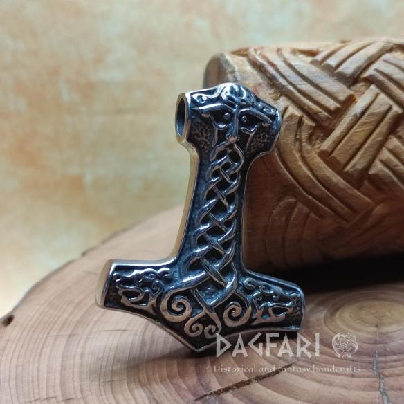 VIKING ORM - Thor's hammer with beard braid