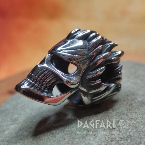 OFFSPRING - Skull with fire hairstyle in surgical steel