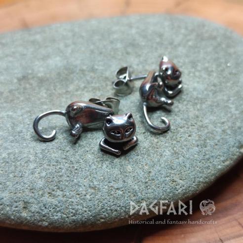 Funny earrings KITTY - cats with moving buttocks and curved tail