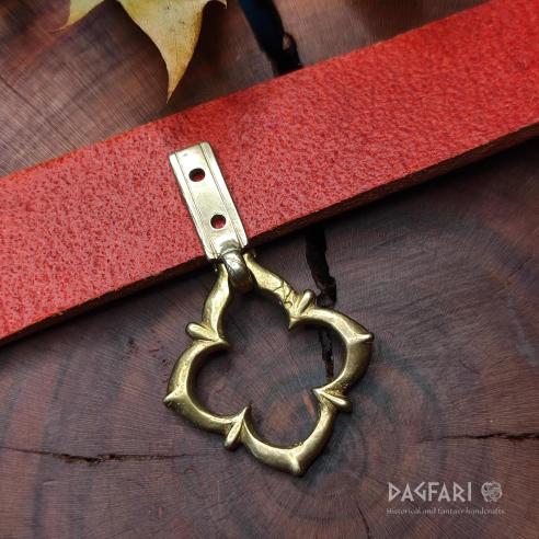 QUATREFOIL Medieval belt hanger pendant mounts - for weapons, purses, keys, rosaries and handbags