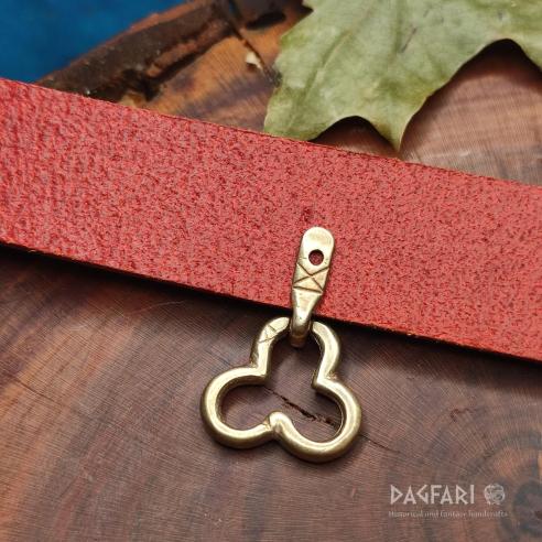 TROJLÍSTEK Středověký závěs na opasek - na zbraně, měšce, klíče, růžence i kabelky