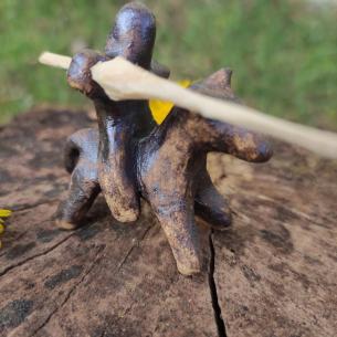 REPLIKA - Knight with spear Ireland - Medieval clay figurine - Horse from Dublin, 14th century